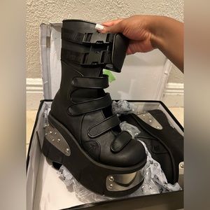 Demonia Black Leather Boots